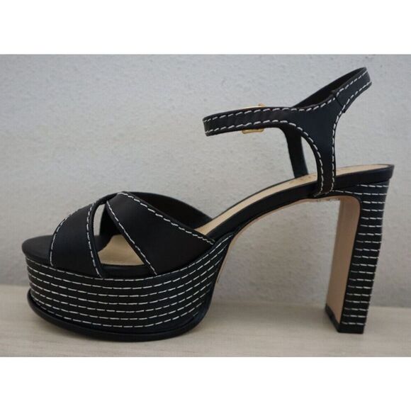 Schutz Women's Sz 8.5B Black Leather Keefa Casual Platform Sandals - Picture 5 of 12